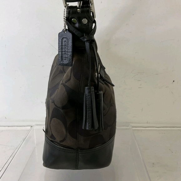 Coach Brown Signature Canvas Hobo Bag - Picture 3 of 6